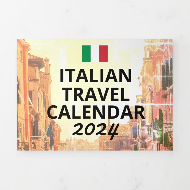 Italy Travel Calendar 2024 Digital Nomad Visitor Tri-Fold Program (Cover)