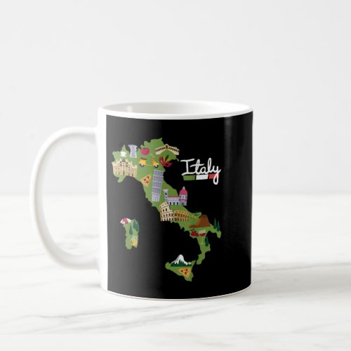 Italy Travel Map Flag Italia Pride Souvenir Vacati Coffee Mug