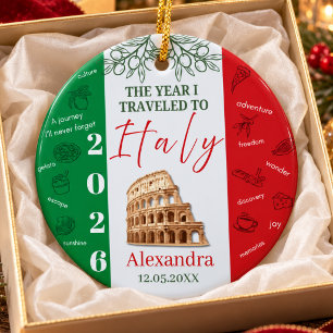 Italy Travel Memory Keepsake Ceramic Ornament