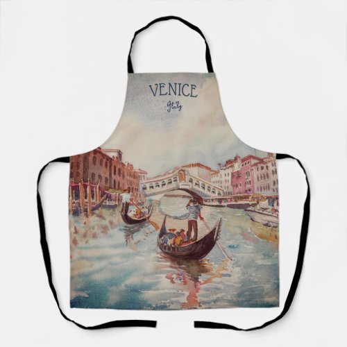 Italy Travel _ VENICE watercolor souvenir Apron