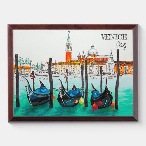 Italy Travel _ VENICE watercolor souvenir  Award Plaque