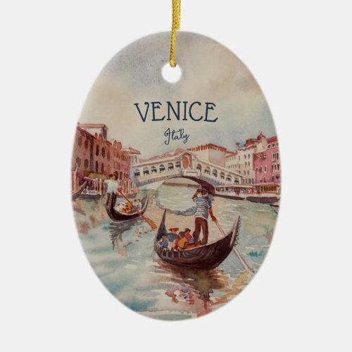 Italy Travel _ VENICE watercolor souvenir Ceramic Ornament