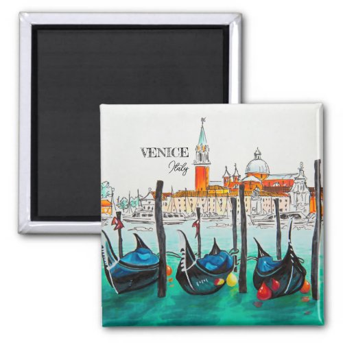 Italy Travel _ VENICE watercolor souvenir Magnet