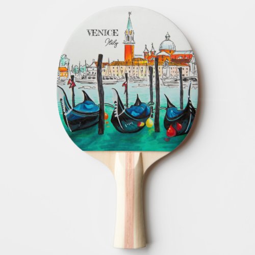 Italy Travel _ VENICE watercolor souvenir Ping Pong Paddle