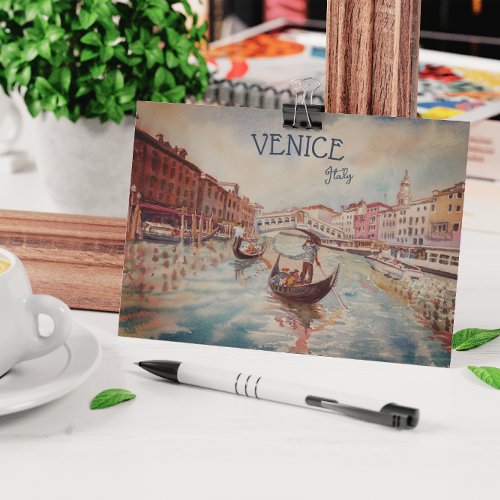 Italy Travel _ VENICE watercolor souvenir Postcard