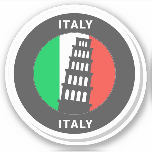 Italy Travel Vinyl Sticker (Front)