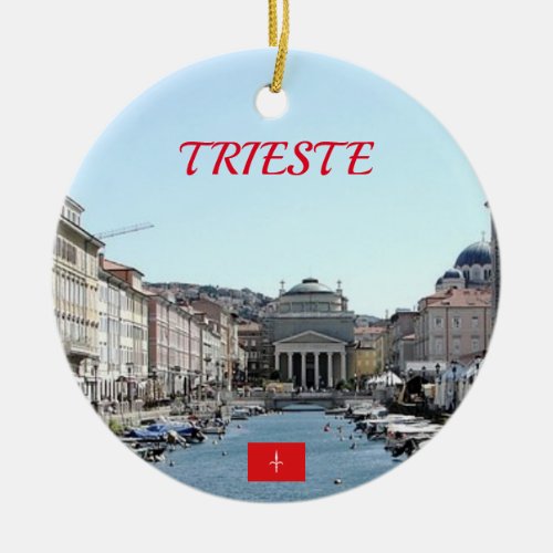 Italy Trieste Panoramic Christmas Ornament