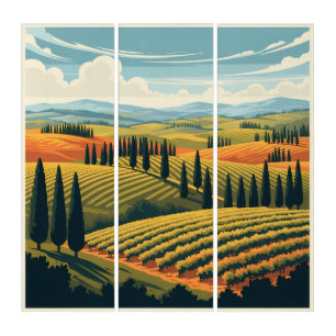 Italy Tuscan Countryside Triptych