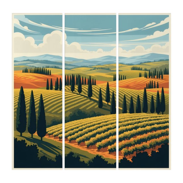 Italy Tuscan Countryside Triptych (Front)