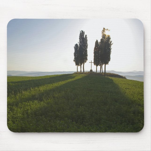 Italy, Tuscany, Cypress Trees in Tuscany with Mouse Pad (Front)