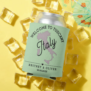 Italy Tuscany Destination Wedding Favors Can Cooler