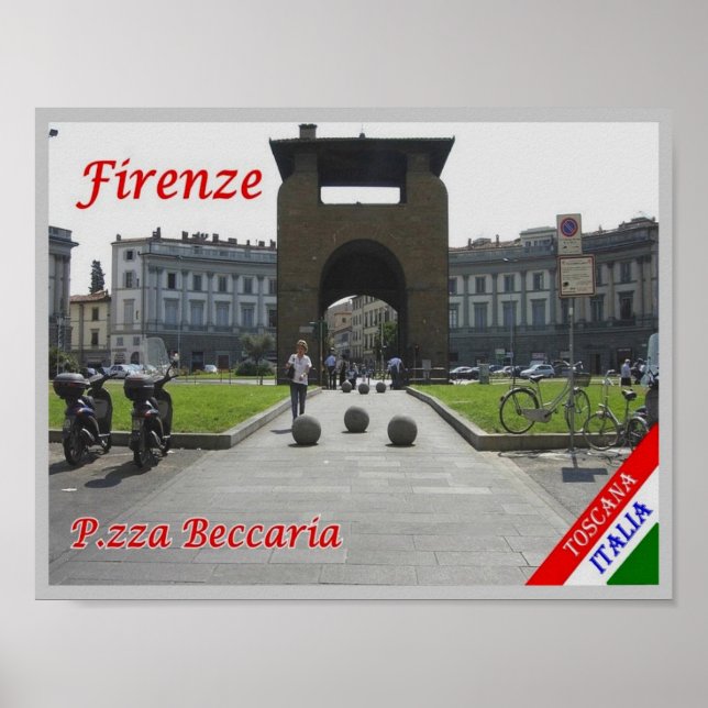 Italy - Tuscany - Florence - Piazza Beccaria - Poster (Front)