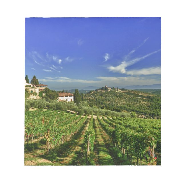 Italy, Tuscany, Greve. The vineyards of Castello Notepad (Front)