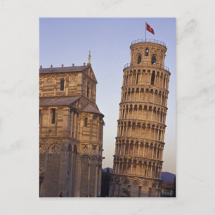 Italy, Tuscany, Pisa Leaning Tower of Pisa and Postcard