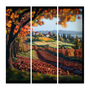 Italy Tuscany Vineyard Triptych Wall Art