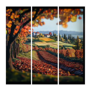 Italy Tuscany Vineyard Triptych Wall Art