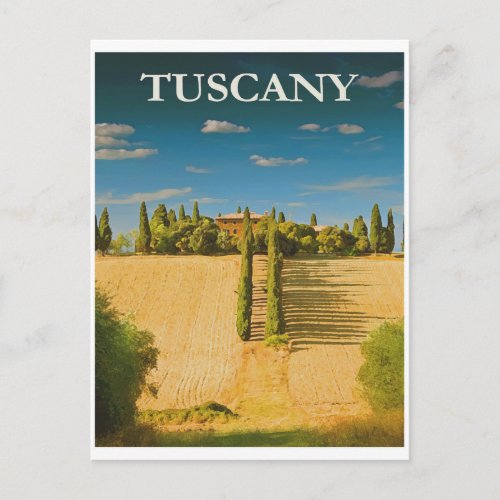 Italy Tuscany Vintage Travel Postcard
