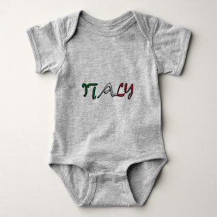 Italy Typography Country Flag Colors Baby Bodysuit