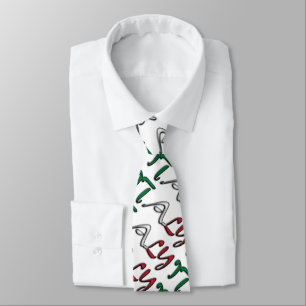 Italy Typography Country Flag Colors Neck Tie
