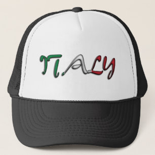 Italy Typography Country Flag Colors Trucker Hat