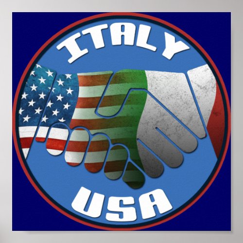 Italy USA Friendship Poster