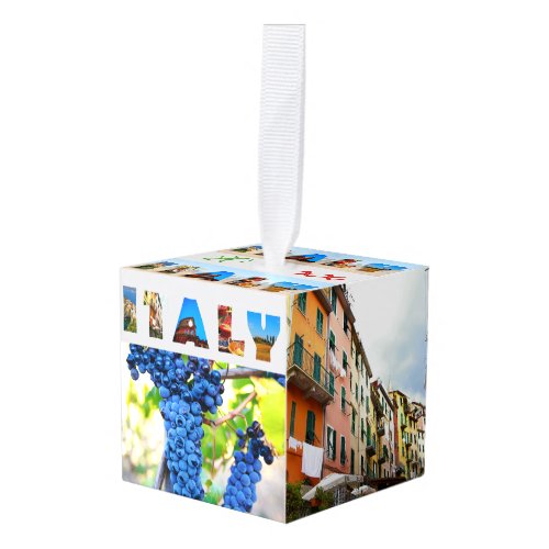 Italy Vacation Travel Photos Christmas Cube Ornament