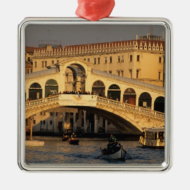 Italy, Veneto, Venice, Canal Grande and Rialto Metal Ornament (Front)