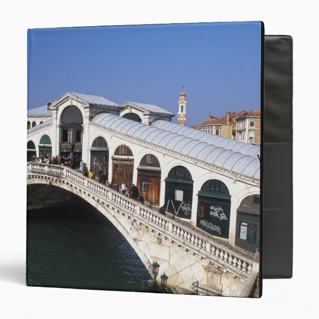 Italy, Veneto, Venice, Rialto Bridge crossing 3 Ring Binder (Front/Inside)