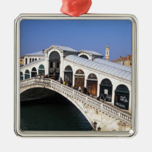 Italy, Veneto, Venice, Rialto Bridge crossing Metal Ornament