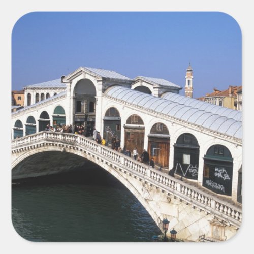 Italy Veneto Venice Rialto Bridge crossing Square Sticker