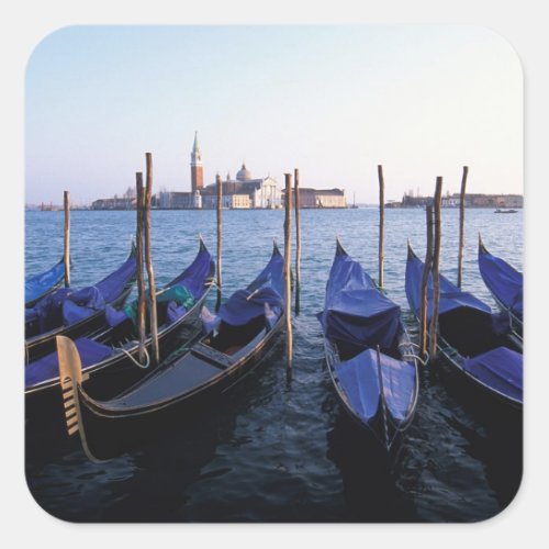 Italy Veneto Venice Row of Gondolas and San Square Sticker
