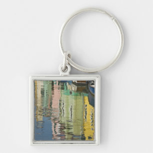 Italy, Venice, Burano. Multicolored houses along Keychain