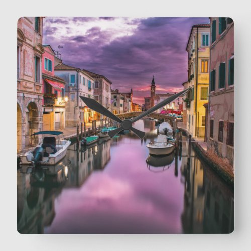 Italy Venice Canal Acrylic Wall Clock