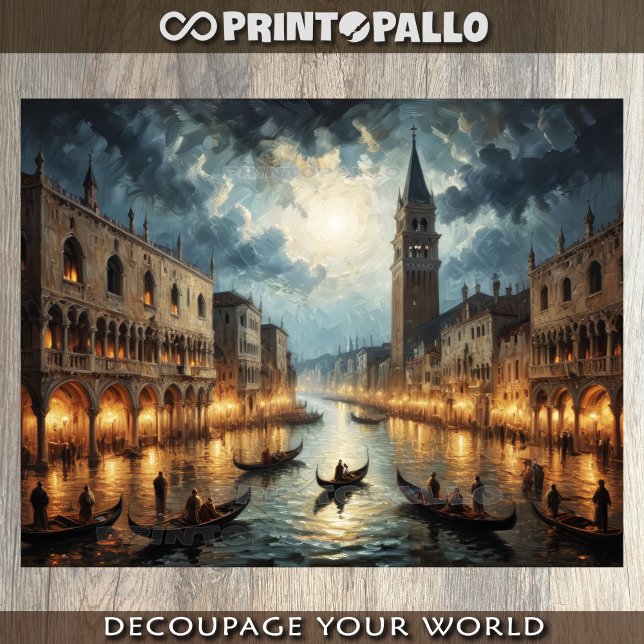 Italy Venice canal in moonlight Tissue Paper (Creator Uploaded)