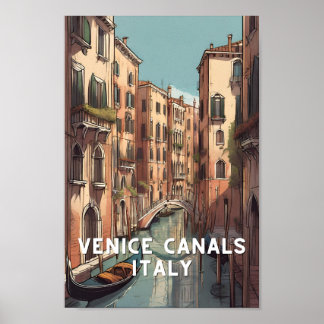 Italy Venice canalas venezia venetian travel Poster