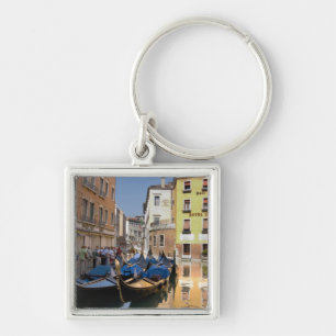 Italy, Venice, gondolas moored along canal Keychain