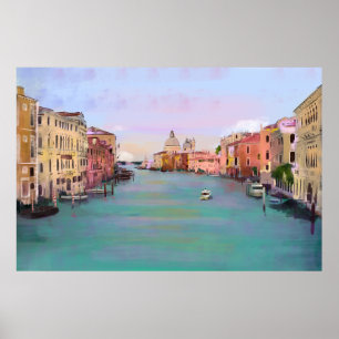 Italy Venice grand canal painting Poster