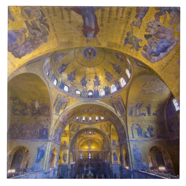 Italy, Venice. Interior of St. Marks Cathedral. Ceramic Tile (Front)
