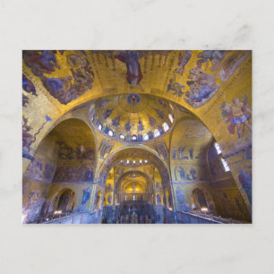 Italy, Venice. Interior of St. Marks Cathedral. Postcard