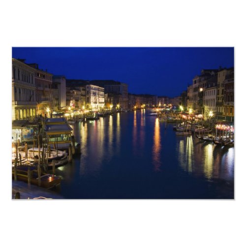 Italy Venice Night View Along the Grand 2 Photo Print