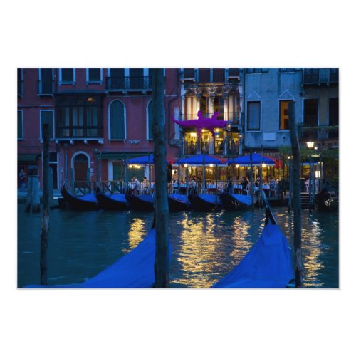Italy Venice Night View Along the Grand Photo Print
