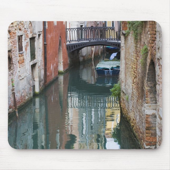 Italy, Venice, Reflections and Small Bridge of Mouse Pad (Front)