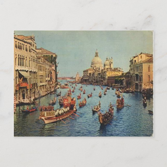 Italy, Venice, Regatta on the Grand Canal Postcard (Front)