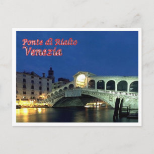 Italy - Venice - Rialto Bridge By Night - Postcard