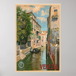 Italy Venice Vintage Travel Poster