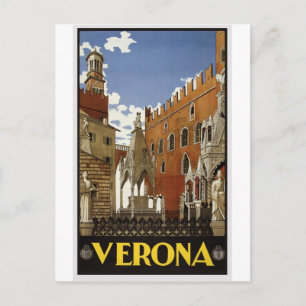 Italy Verona Vintage Travel Postcard