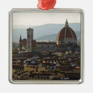 Italy, View of Florence with Basilica di Santa Metal Ornament