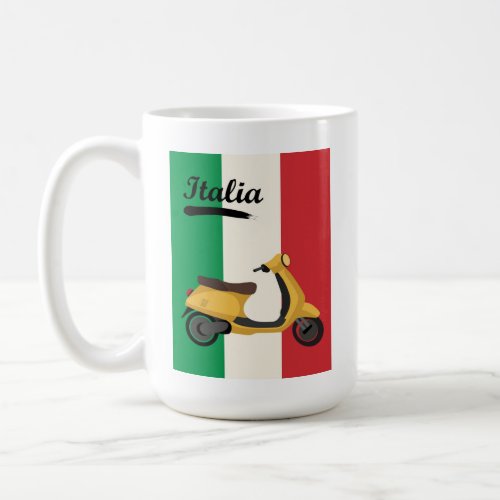 Italy Vintage Italian Flag Vespa Scooter Travel Coffee Mug