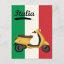 Italy Vintage Italian Flag Vespa Travel Postcard