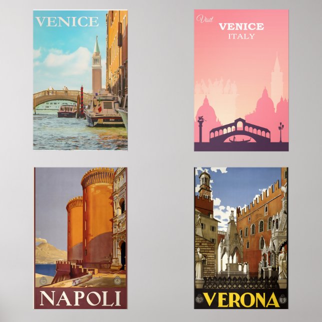 Italy vintage posters wall art sets (Front)